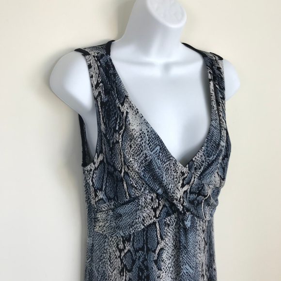 Epilogue Blue Gray Snakeskin Print Maxi Dress - Picture 3 of 8